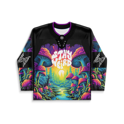 LSDREAM Black Psychedelic Glowing Rave Hockey Jersey