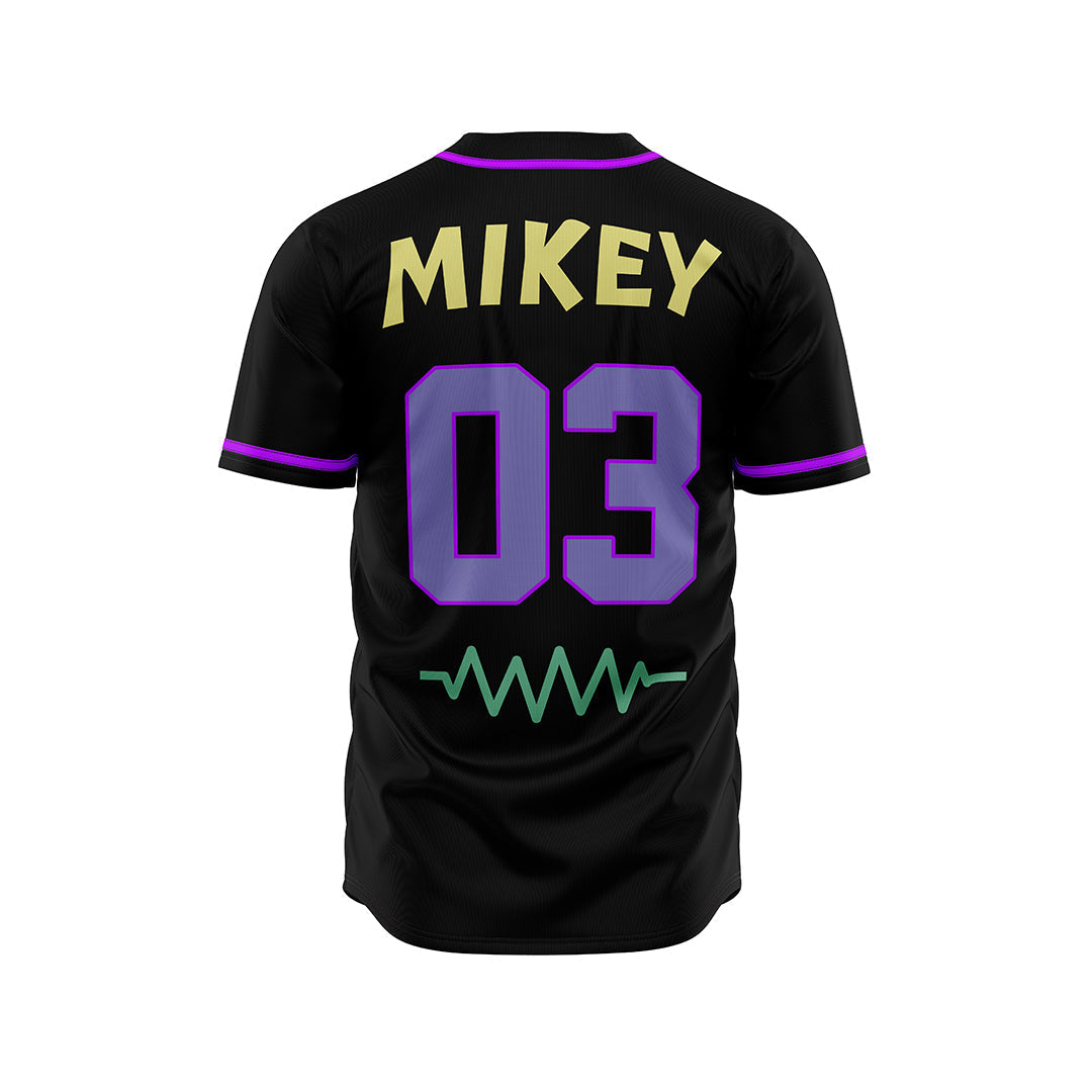 Black Scattered Icons Rave Baseball Jersey