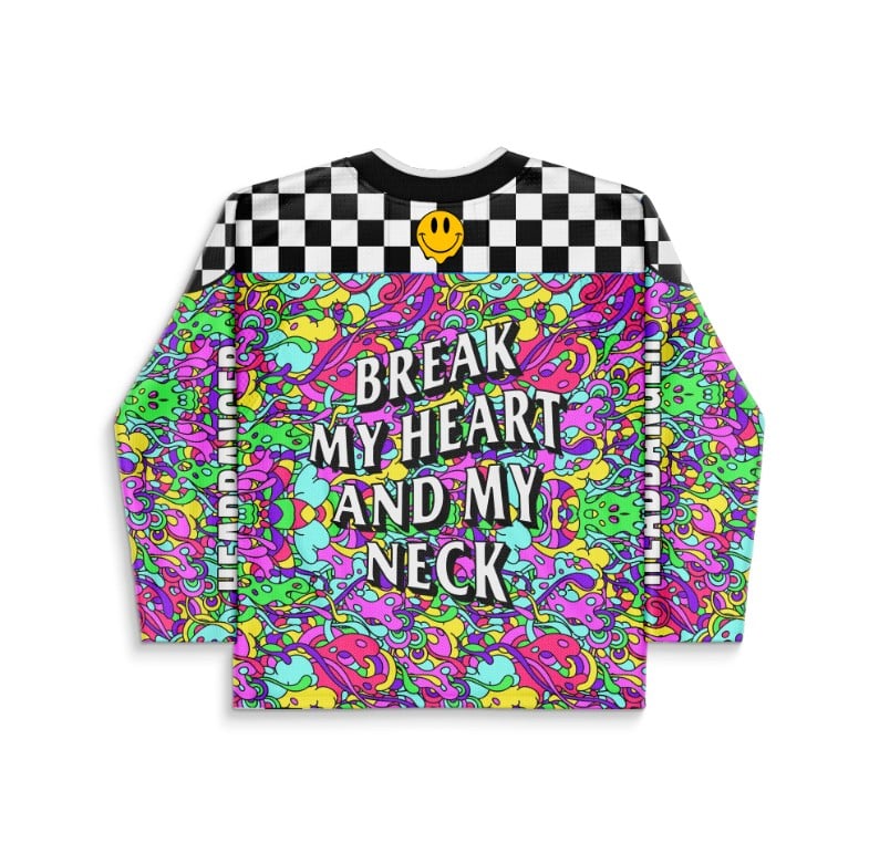 Neon Rainbow Dense Psychedelic Rave Hockey Jersey