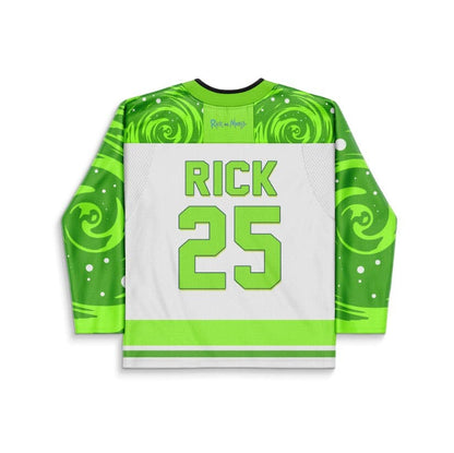 Bright Neon Rick Morty Rave Hockey Jersey