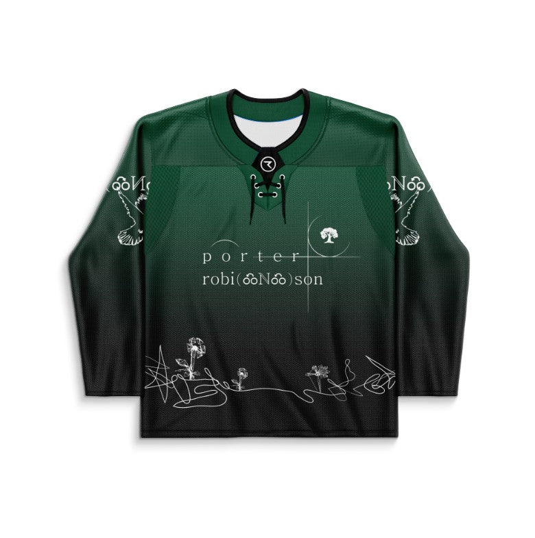 Porter Robinson Forest Green Delicate White Rave Hockey Jersey