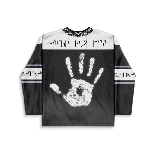 Black Stylized Dragon Rave Hockey Jersey