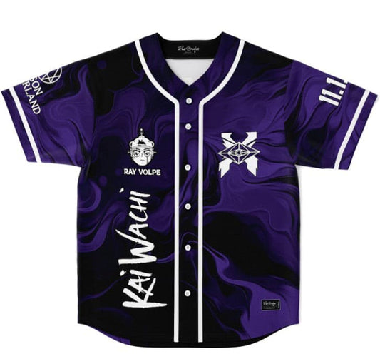 Ray Volpe Purple Black Liquid Marble Rave Baseball Jersey