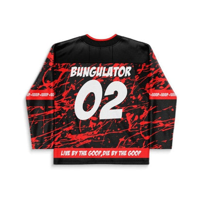 theburntpeanut Black Red Cartoon Anthropomorphic Rave Hockey Jersey