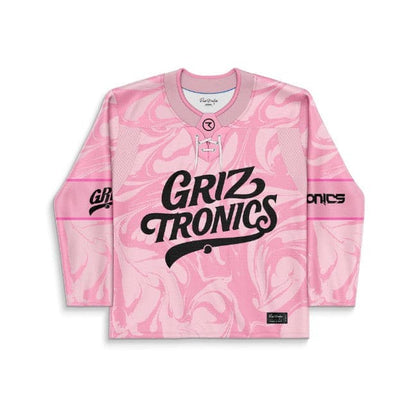 Griztronics Pink Liquid Marble Rave Hockey Jersey