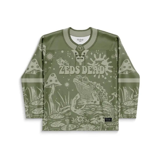 Zeds Dead Olive Psychedelic Nature Rave Hockey Jersey