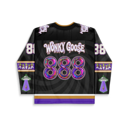 Black Cosmic Psychedelic Rave Hockey Jersey