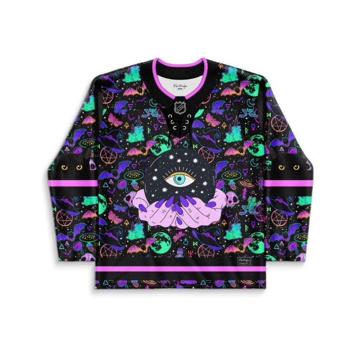 Black Witchy Occult Rave Hockey Jersey