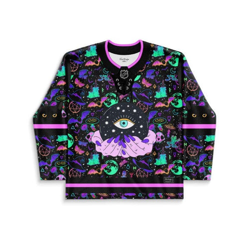 Black Witchy Occult Rave Hockey Jersey