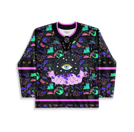 Black Witchy Occult Rave Hockey Jersey