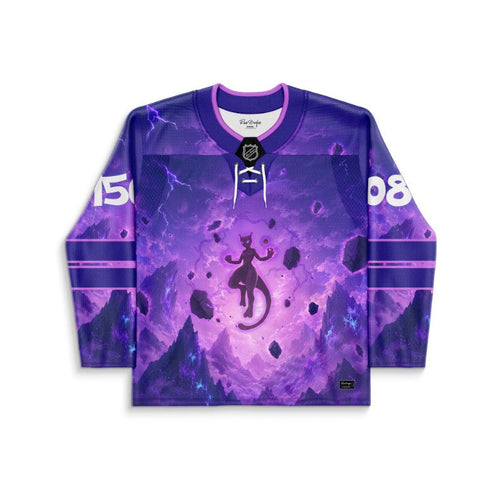Purple Psychic Cat Rave Hockey Jersey