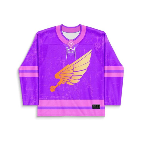 Purple Orange Winged Rave Hockey Jersey