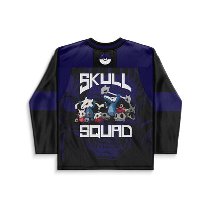 Black Cartoon Skull Rave Hockey Jersey