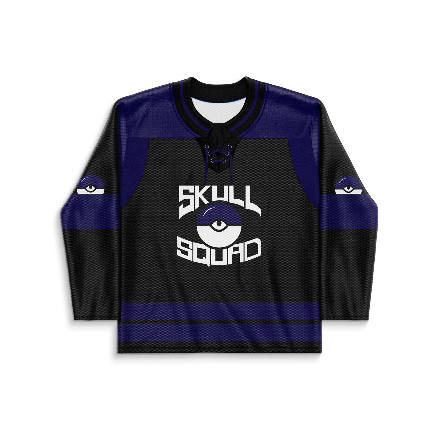 Black Cartoon Skull Rave Hockey Jersey