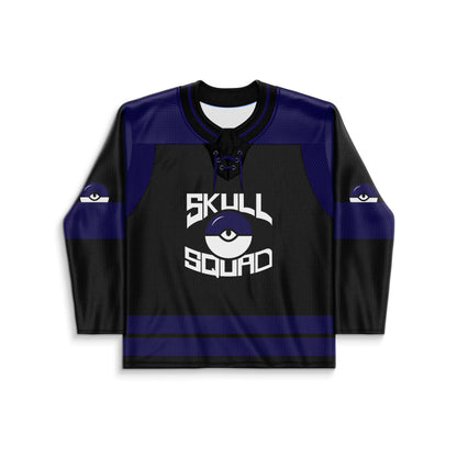 Black Cartoon Skull Rave Hockey Jersey
