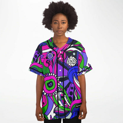 Lost Minds Hot Pink Psychedelic Swirling Rave Baseball Jersey