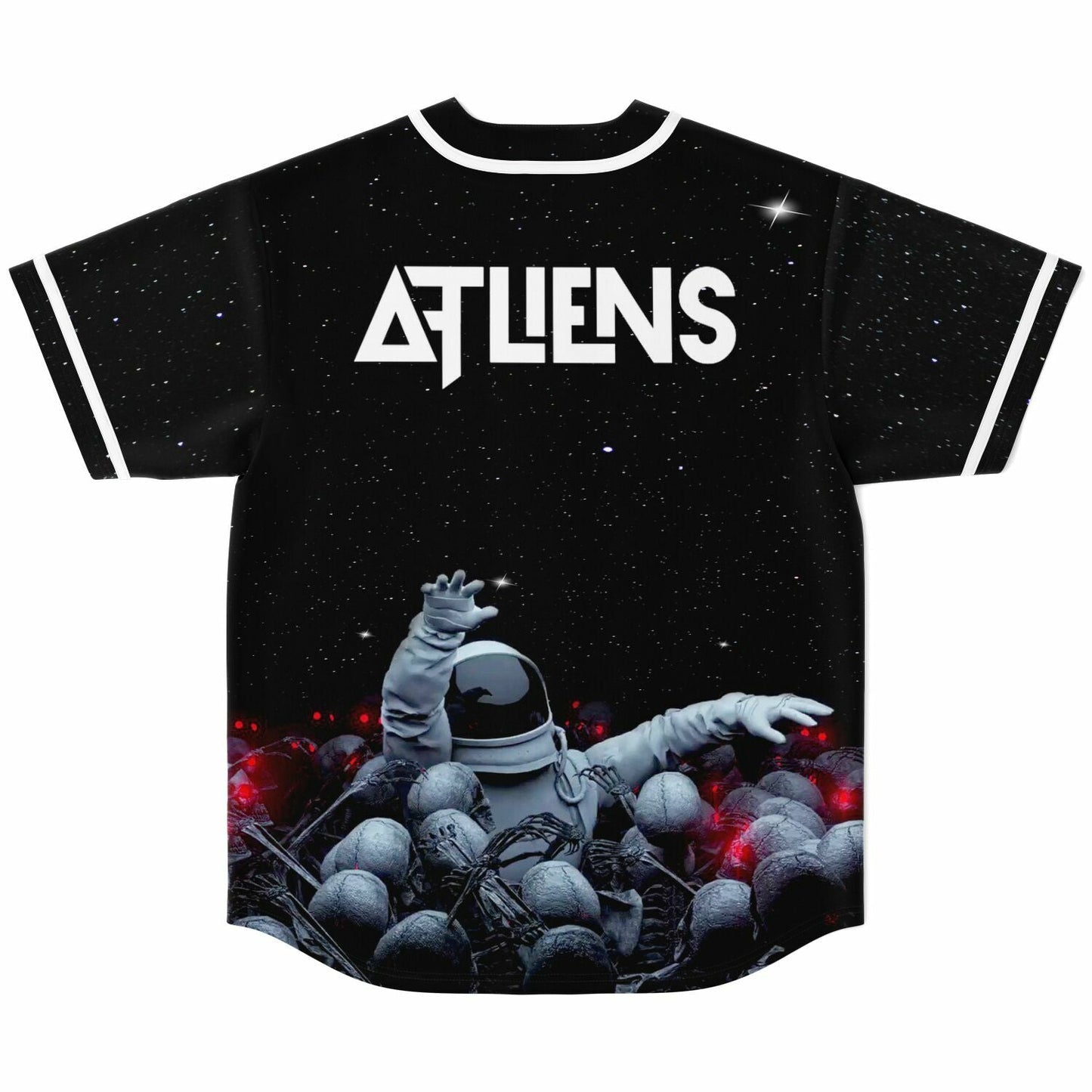ATLiens Black Outer Space Rave Baseball Jersey