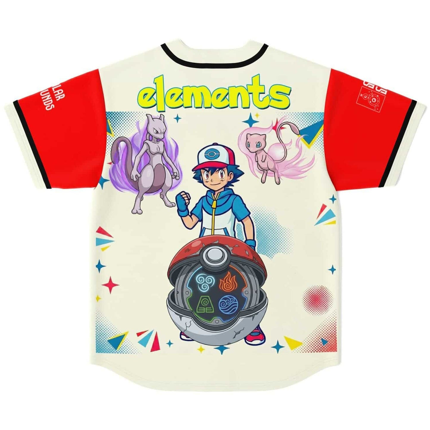 Elements Cream Pokemon Cast Rave Baseball Jersey