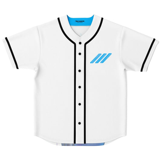 White Three Diagonal Rave Baseball Jersey