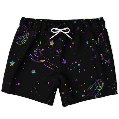 Black Outer Space Rave Swim Trunks