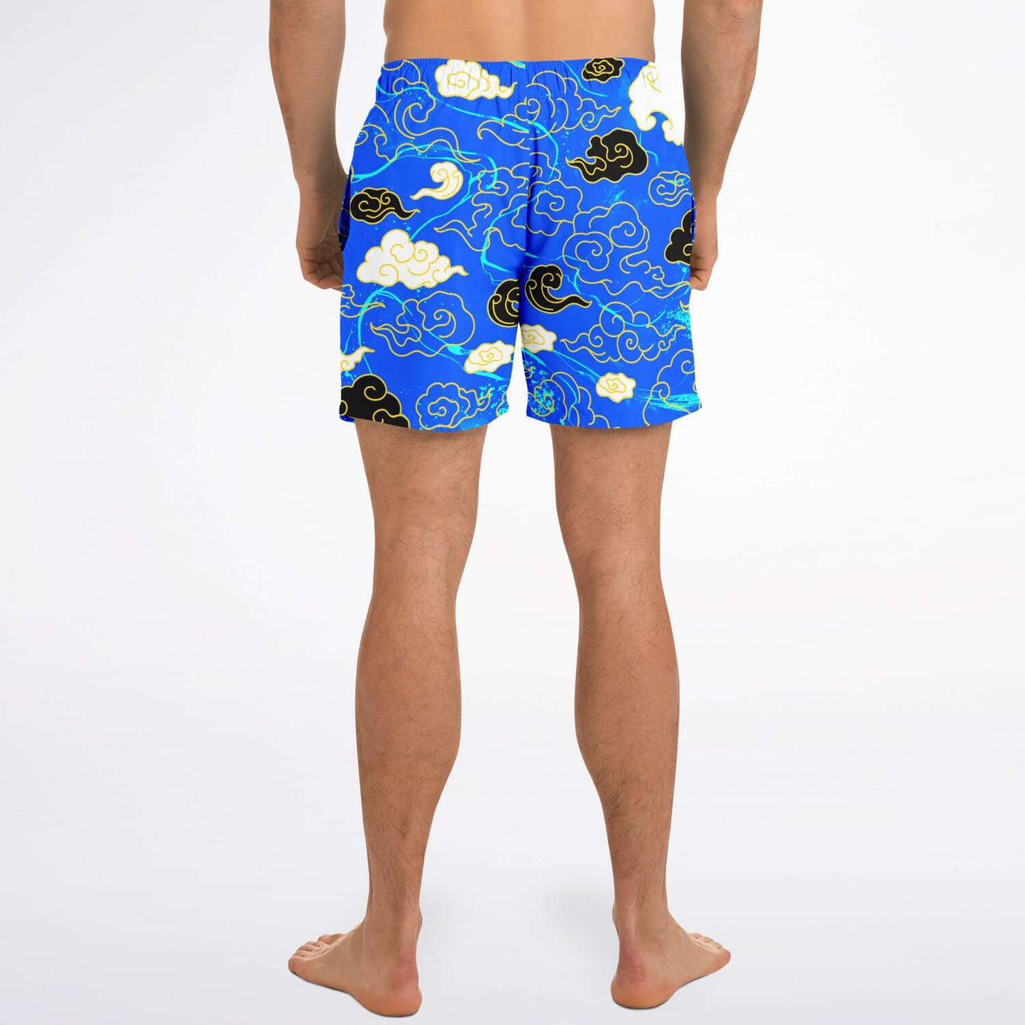 Royal Blue Asian Stylized Rave Swim Trunks