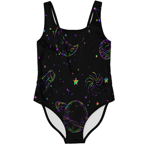 Black Outer Space Rave Swimsuit