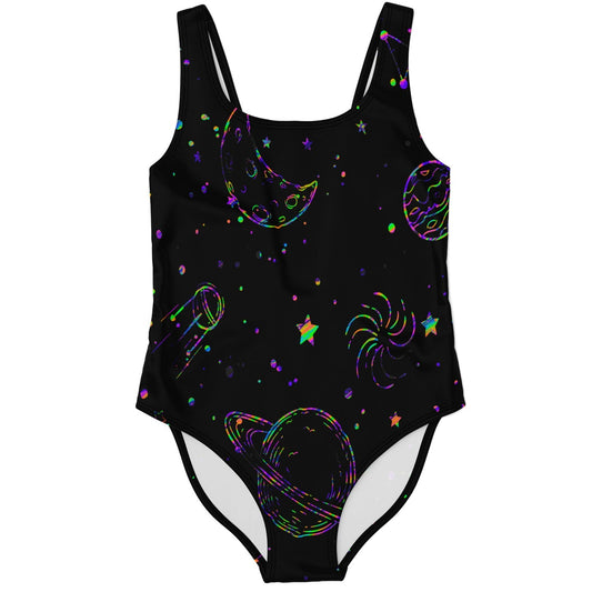Black Outer Space Rave Swimsuit