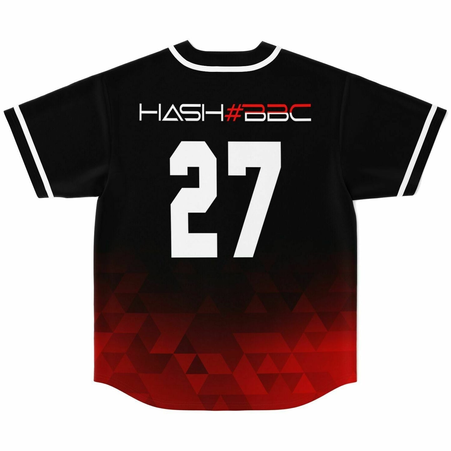 Black Red Low Poly Rave Baseball Jersey