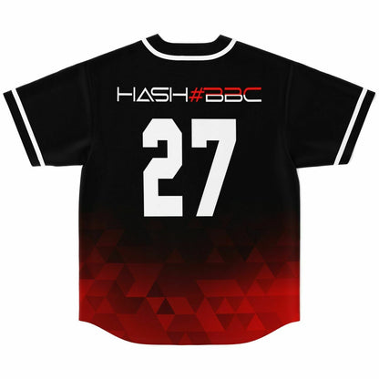 Black Red Low Poly Rave Baseball Jersey