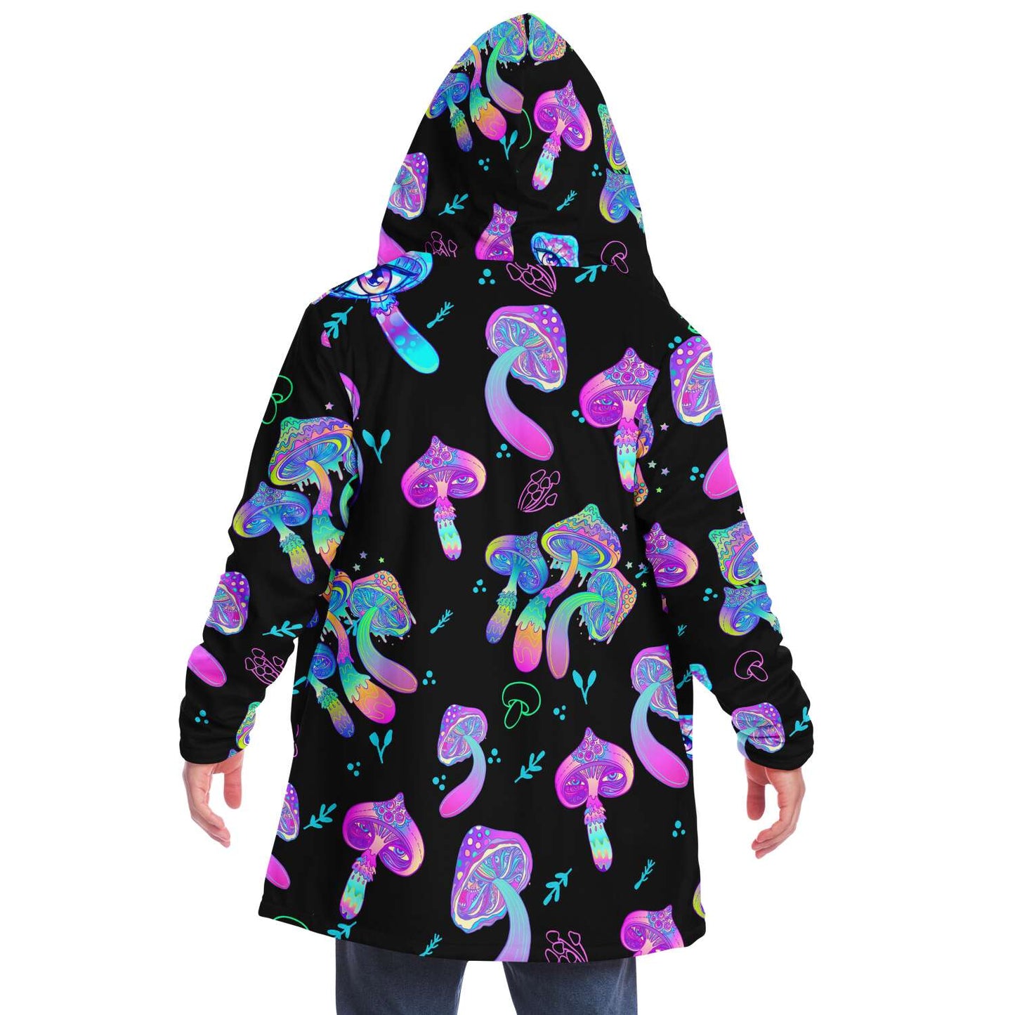 Black Glowing Psychedelic Rave Cloak