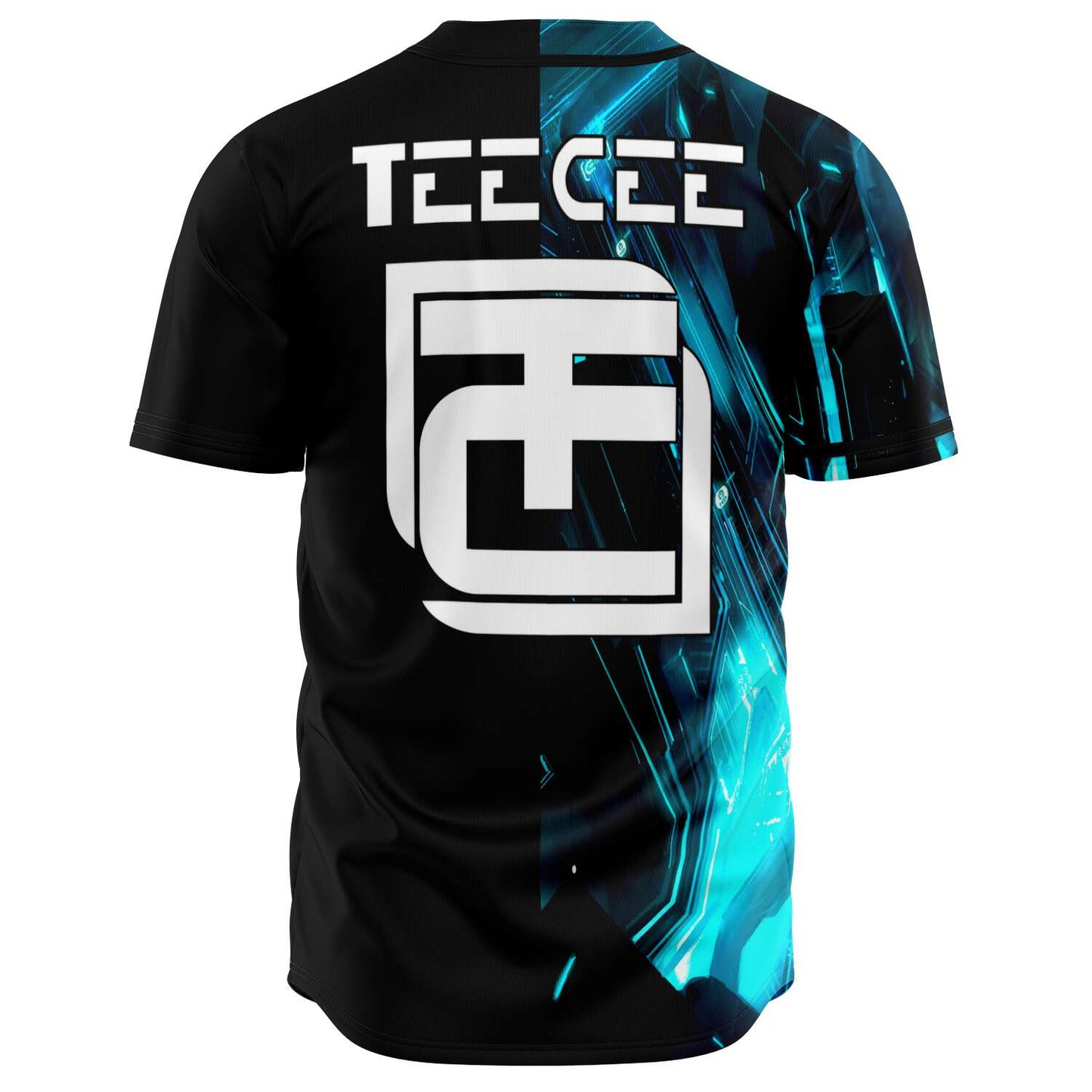 TeeCee Black Futuristic Circuit Rave Baseball Jersey