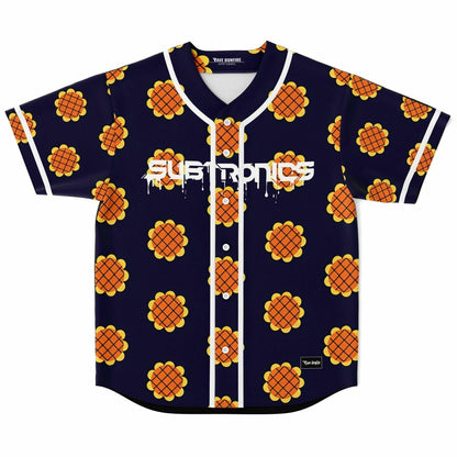 Subtronics Navy Blue Repeating Orange Rave Baseball Jersey