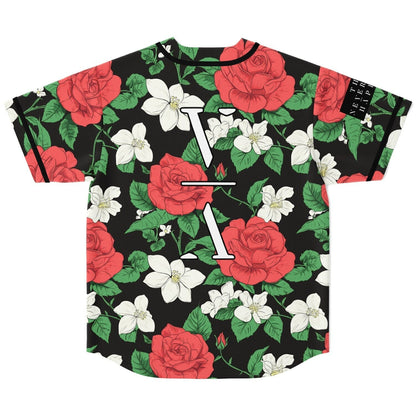 Lane 8 Black Rose Jasmine Rave Baseball Jersey