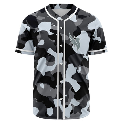 Black Camouflage Rave Baseball Jersey