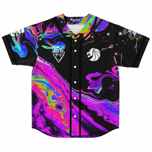 TroyBoi Black Psychedelic Liquid Rave Baseball Jersey