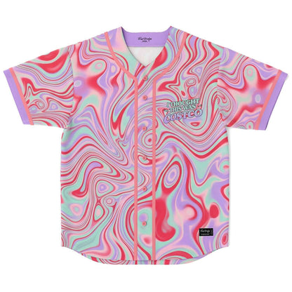 Pastel Pink Psychedelic Liquid Rave Baseball Jersey