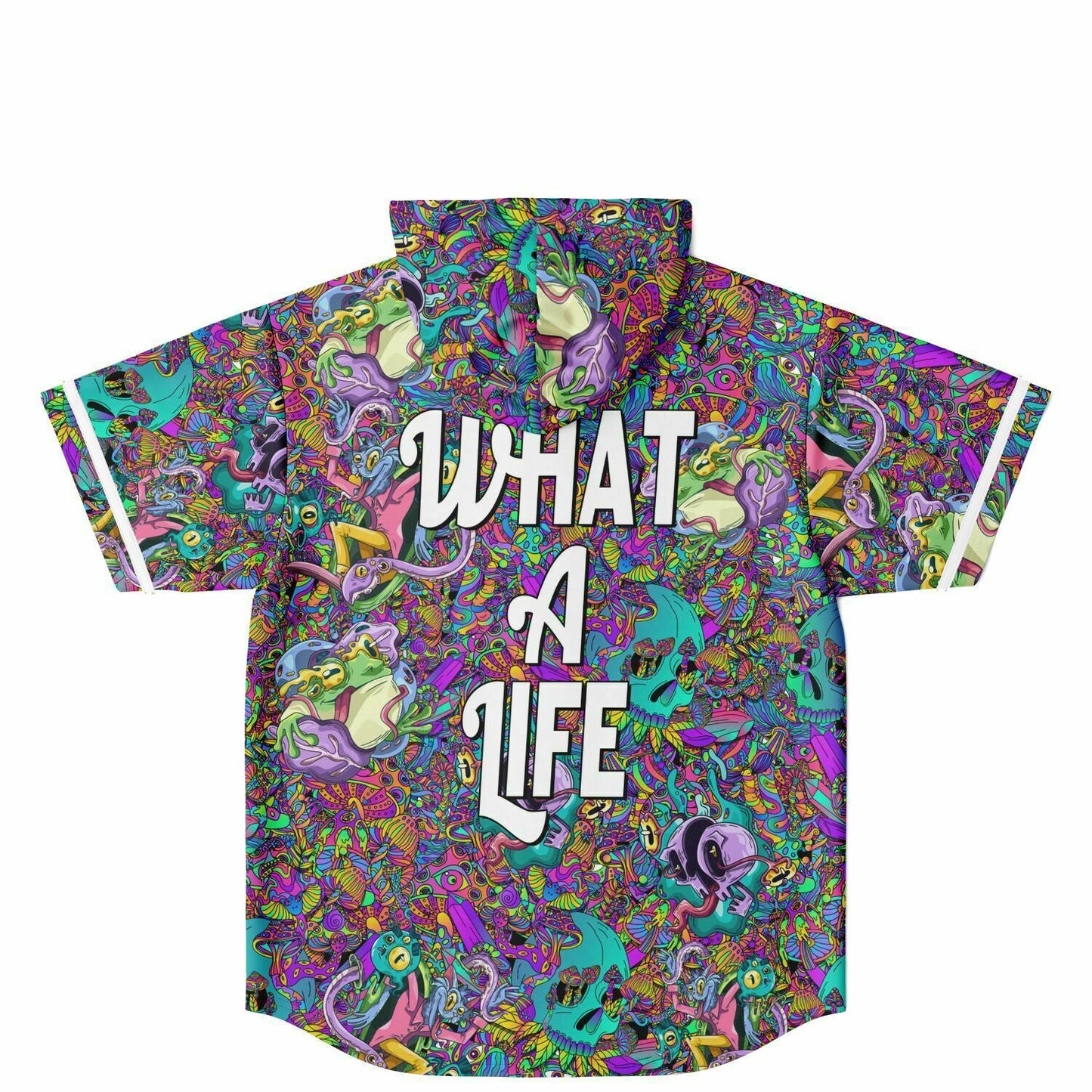Vibrant Dense Psychedelic Rave Hooded Baseball Jersey
