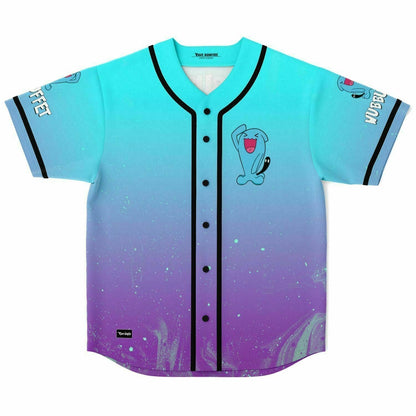 Teal Cartoon Blue Rave Baseball Jersey