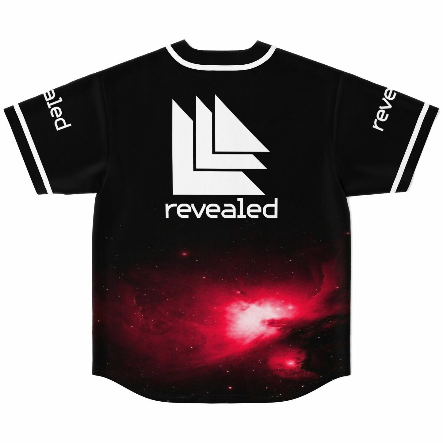 Revealed Black Red Nebula Rave Baseball Jersey
