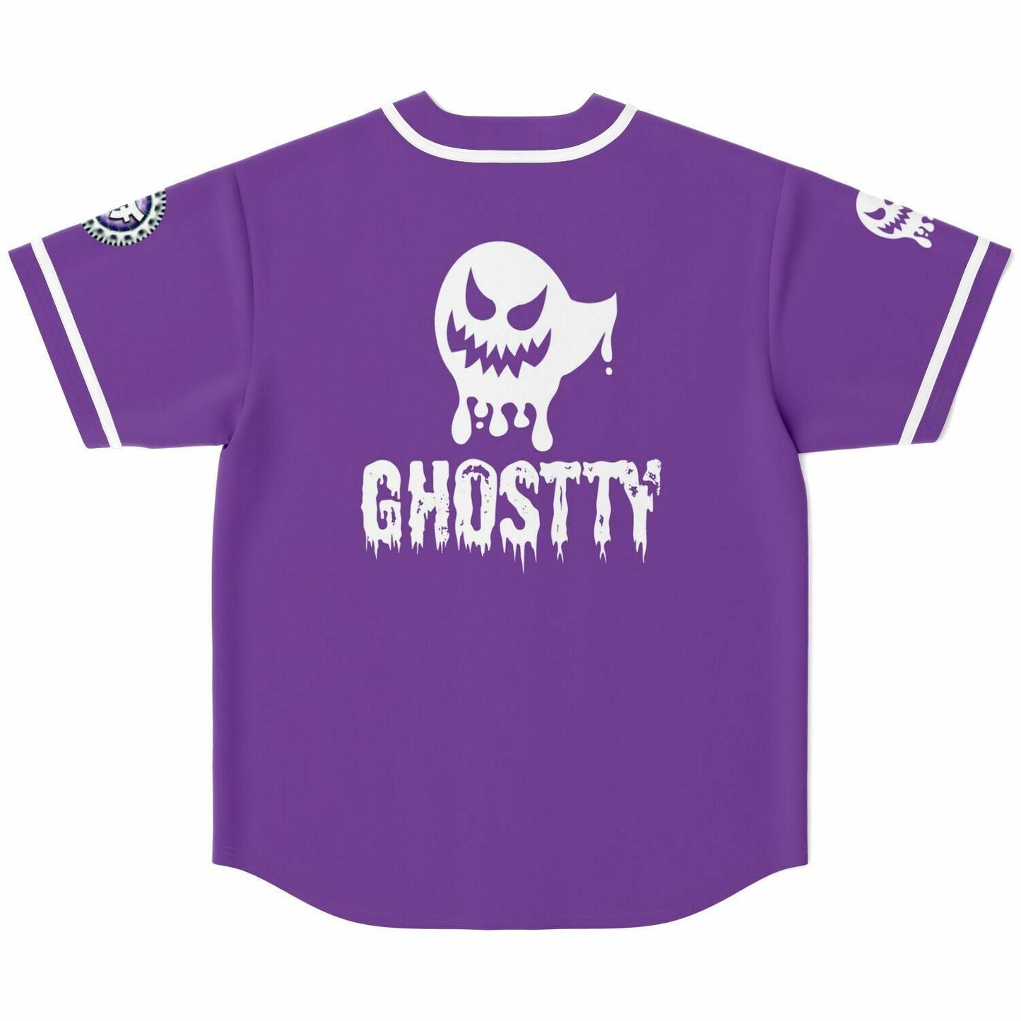 Ghostty Purple Drippy Cartoon Rave Baseball Jersey