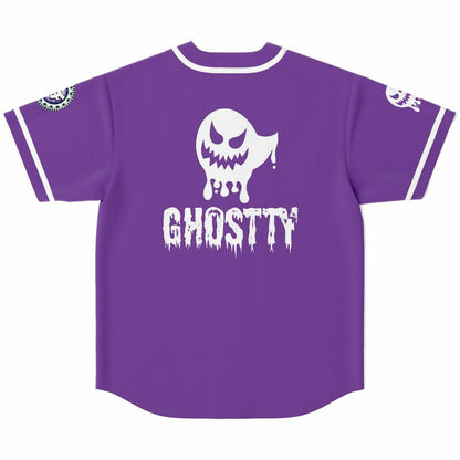 Ghostty Purple Drippy Cartoon Rave Baseball Jersey