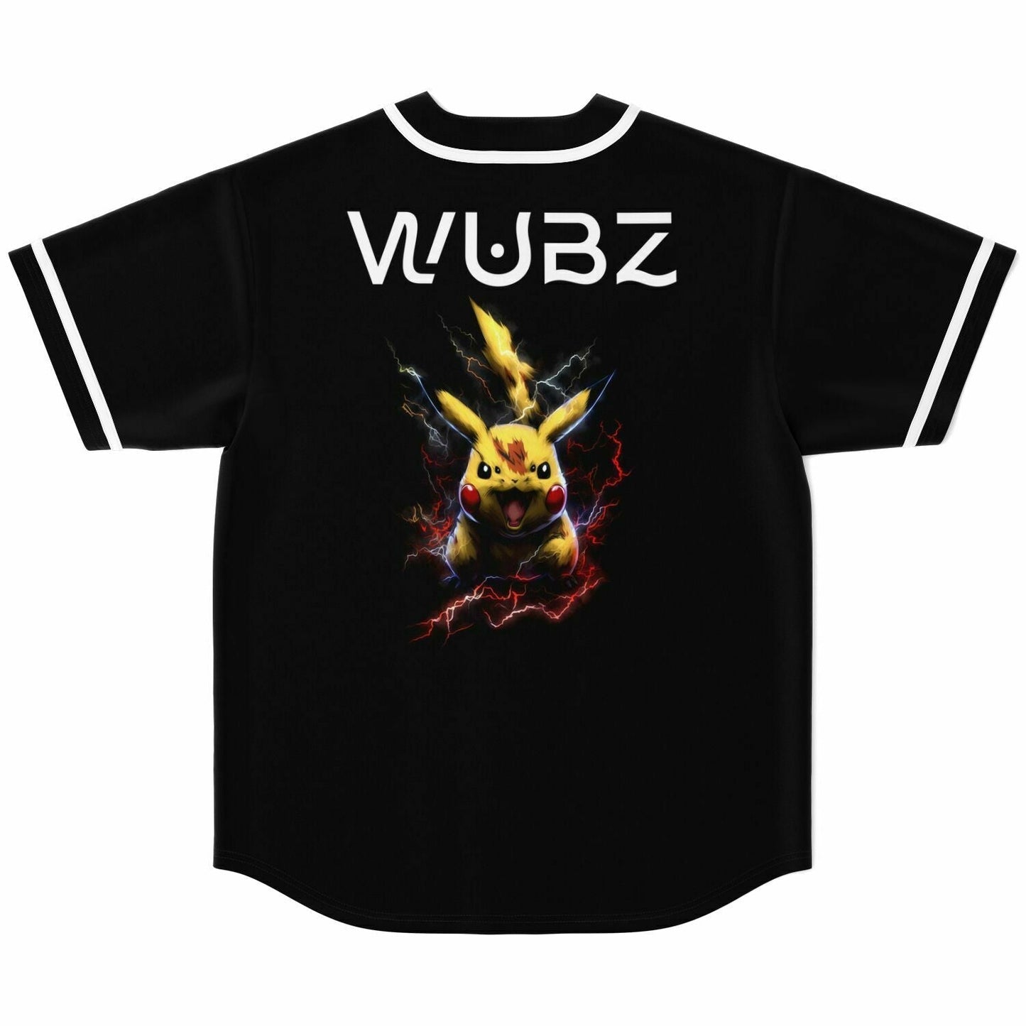 Black Pikachu Sitting Rave Baseball Jersey