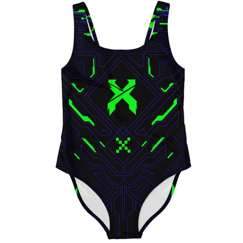 Excision Black Cyber Circuit Rave Swimsuit