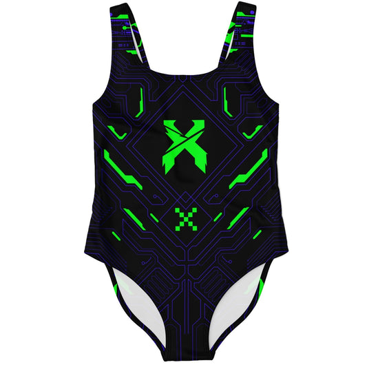Excision Black Cyber Circuit Rave Swimsuit