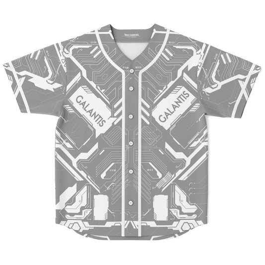 Galantis Gray White Futuristic Circuit Rave Baseball Jersey