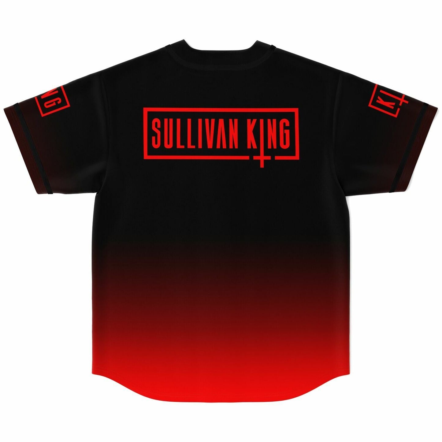 Sullivan King Black Bright Red Eagle Rave Baseball Jersey