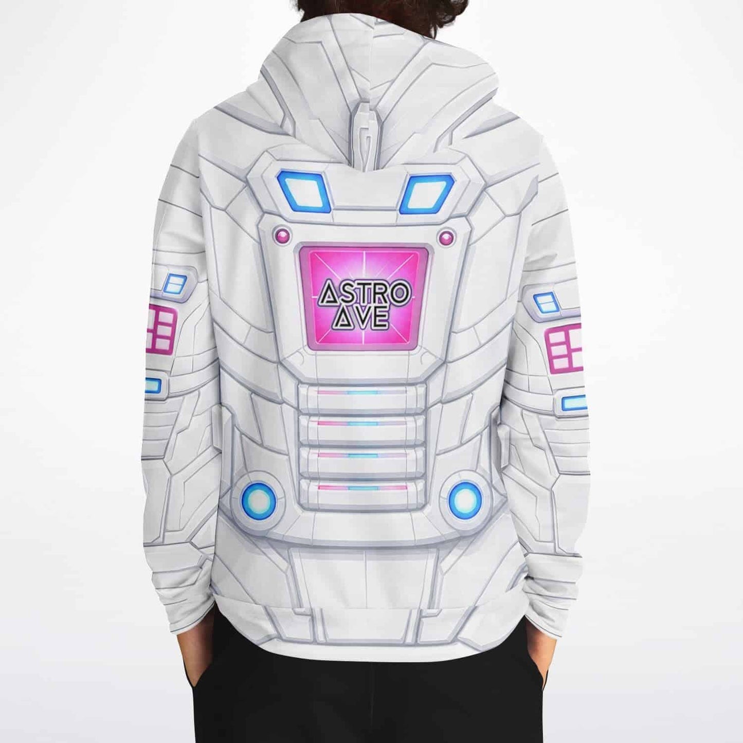 Astro Ave White Mech Armor Rave Hoodie