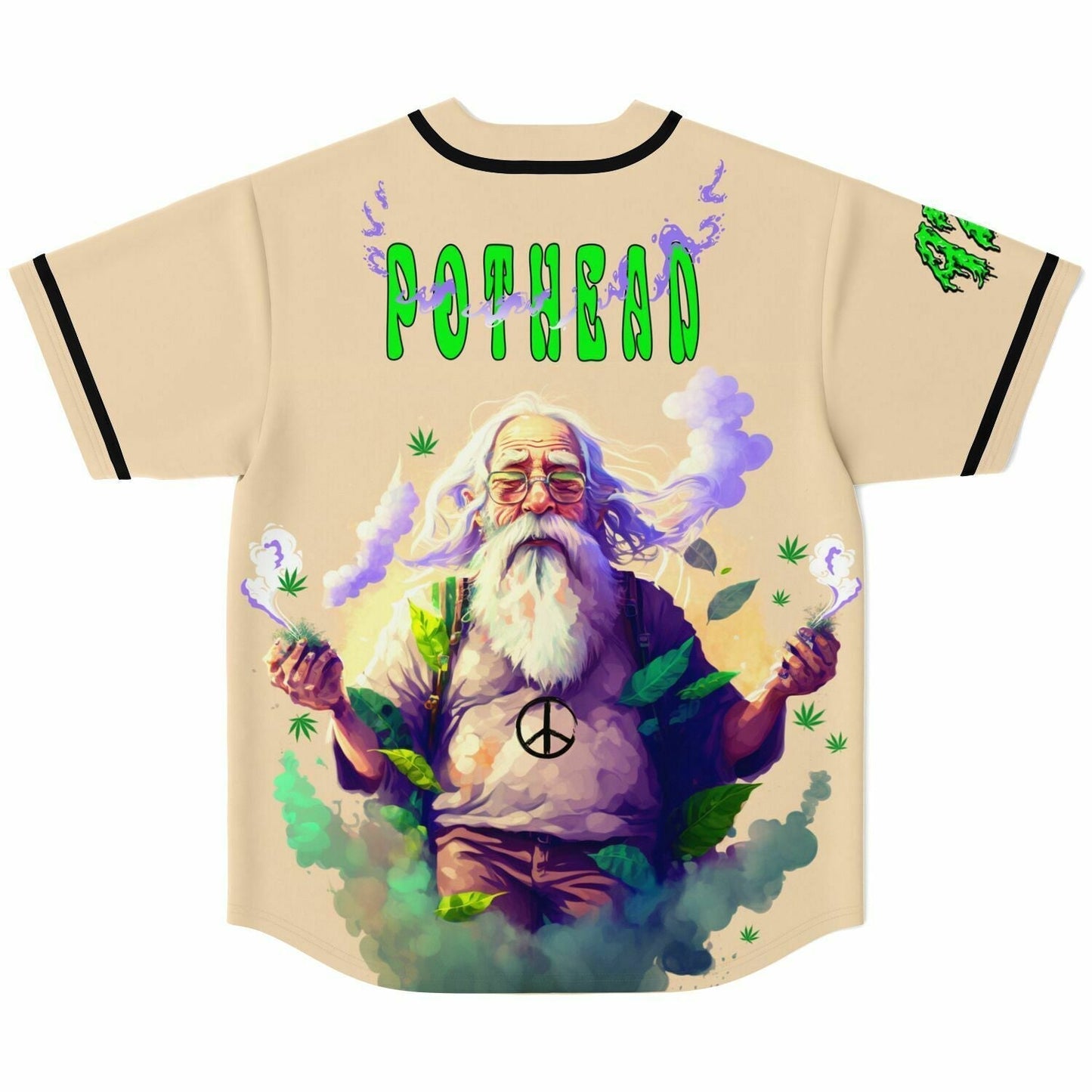 Cream Cannabis Rave Baseball Jersey