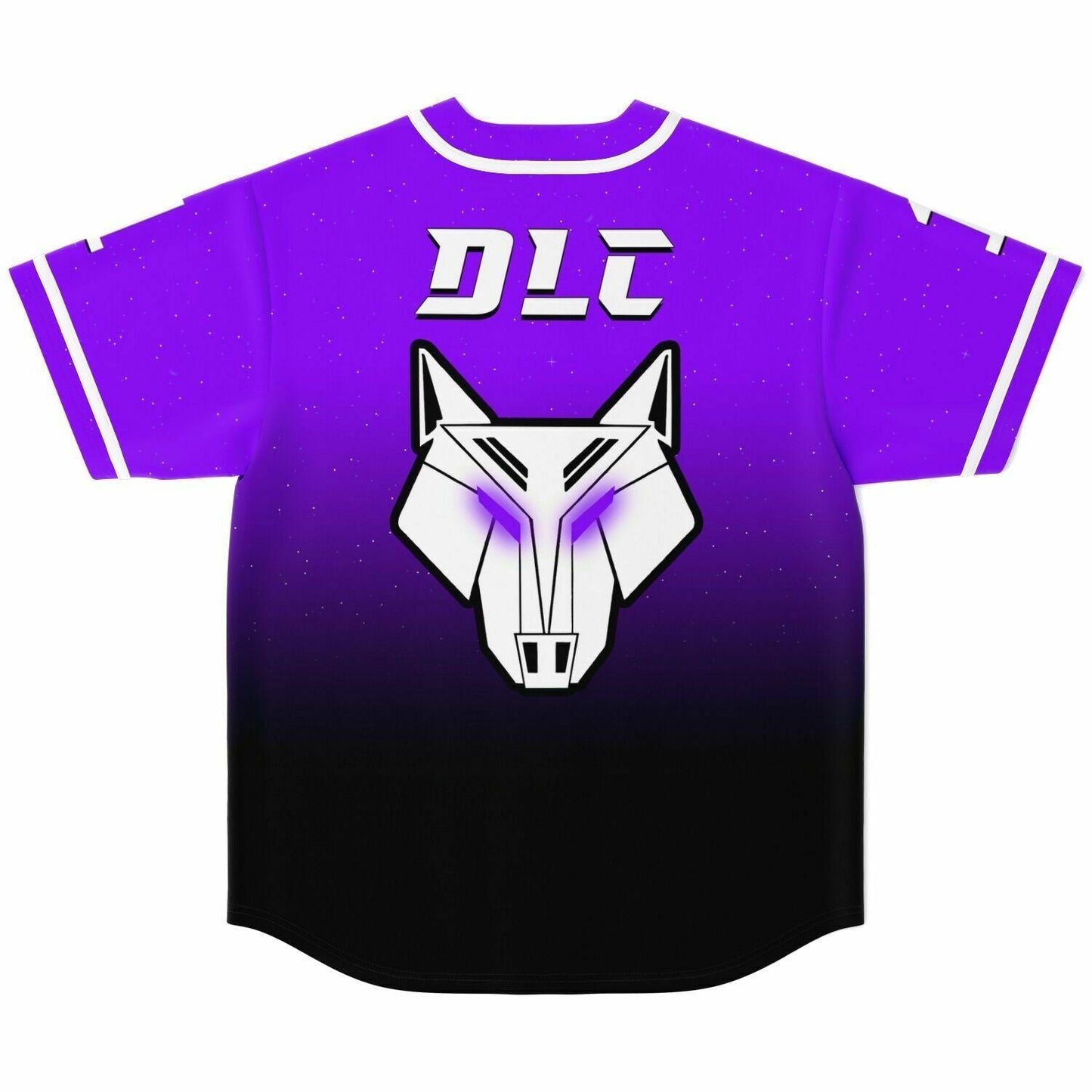DLC Bright Purple Geometric White Rave Baseball Jersey