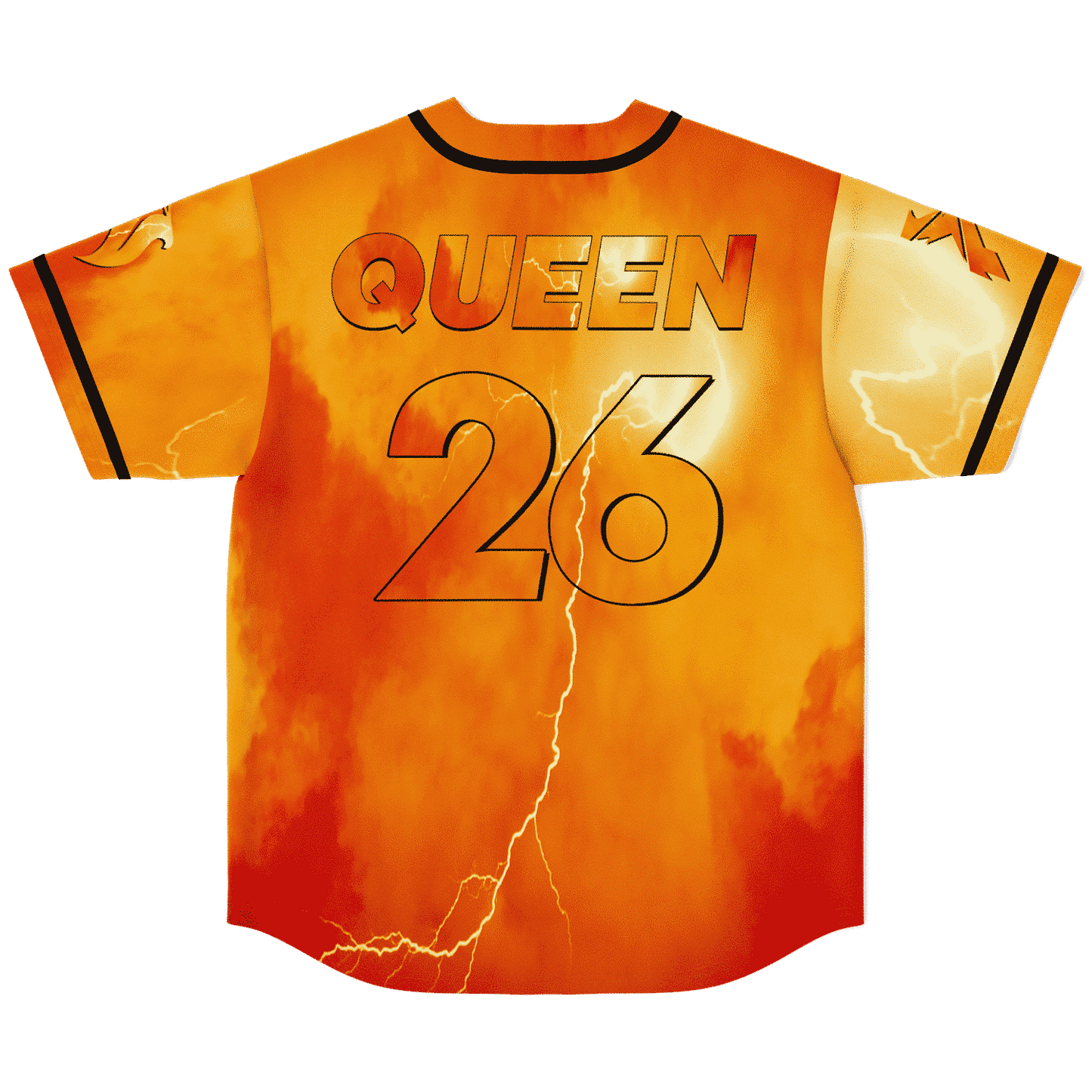 Orange Fiery Rearing Dragon Rave Baseball Jersey
